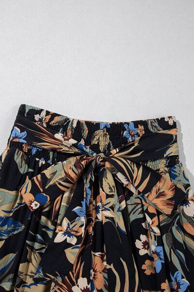 Floral shirred high waist wide leg pants for women – Trandify Deal