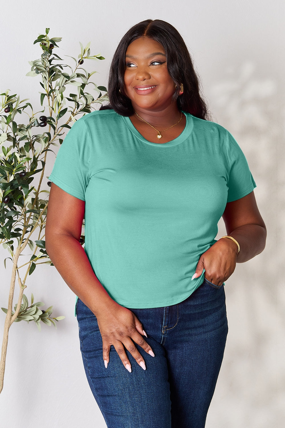Basic Bae Full Size Round Neck Short Sleeve T-Shirt Trandify deal