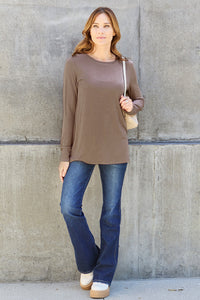 Basic Bae Full Size Round Neck Long Sleeve Top Trandify Deal