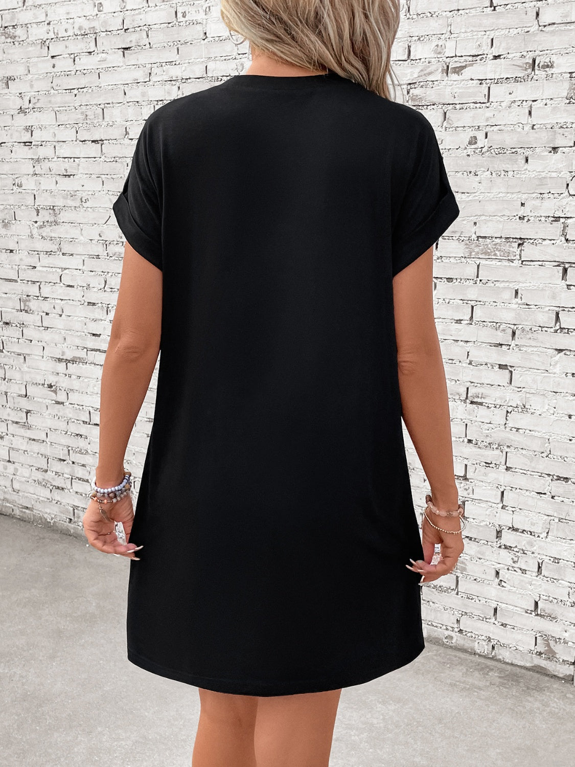 Letter Graphic Short Sleeve Mini Tee Dress Trandify deal