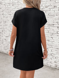 Letter Graphic Short Sleeve Mini Tee Dress Trandify deal