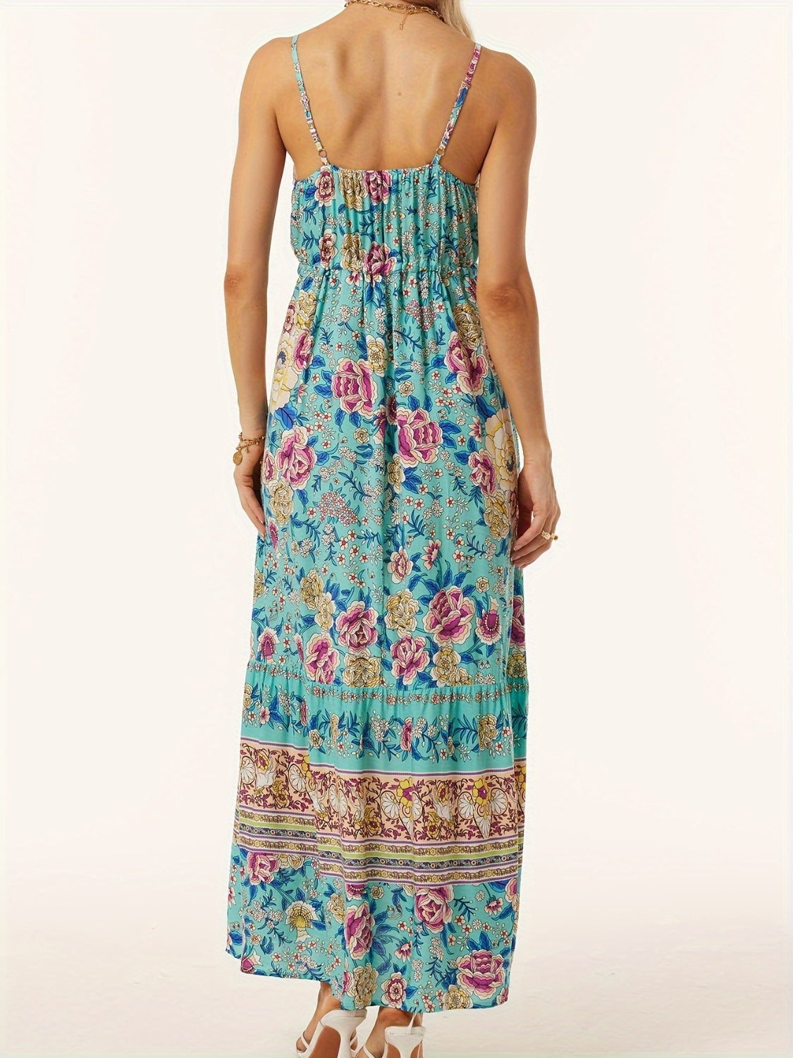 Printed Scoop Neck Midi Cami Dress Trandify deal