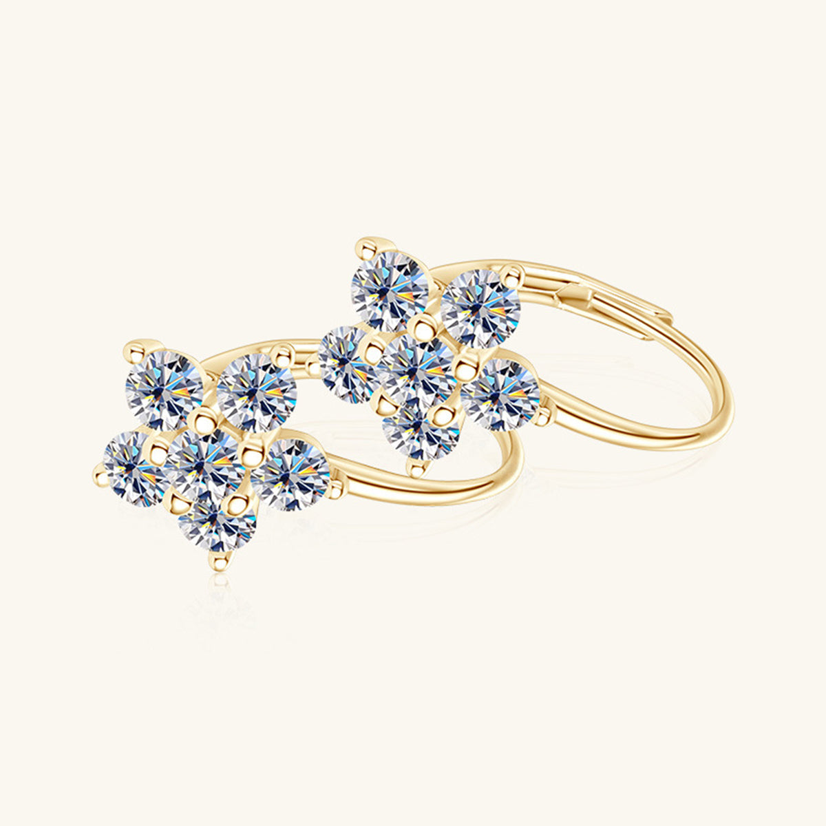 1.2 Carat 925 Sterling Silver Moissanite Flower Huggie Earrings Trandify Deal
