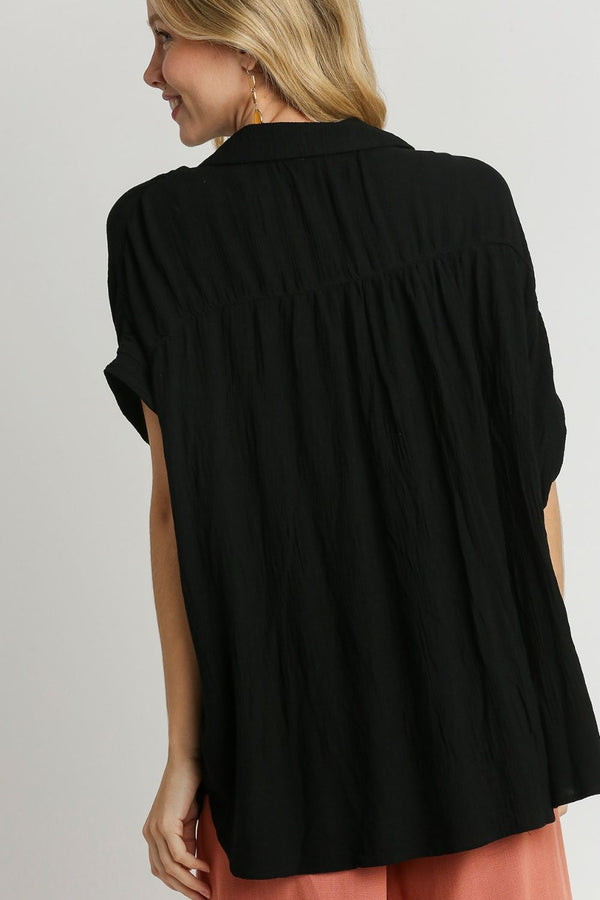 Women's Textured Button-Down Shirt