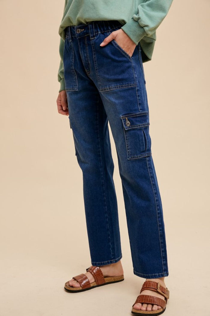 Annie Wear Straight Leg Jeans with Cargo Pockets Trandify deal