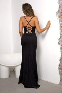 Lace-Up Spaghetti Strap Split Dress Trandify Deal