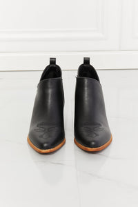 MMShoes Trust Yourself Embroidered Crossover Cowboy Bootie in Black Trandify Deal