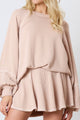 Women's Textured Round Neck Long Sleeve Top and Skirt Set – Trendy Casual Outfit for USA Women