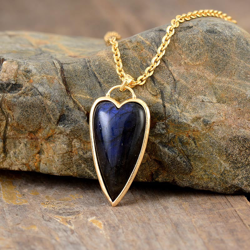 Copper Labradorite Heart Shape Necklace Trandify Deal