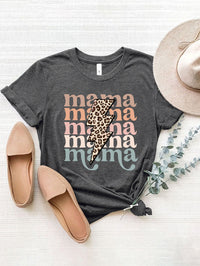 MAMA Round Neck Short Sleeve T-Shirt Trandify deal