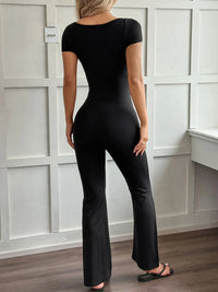 Women’s white lace detail cap sleeve jumpsuit with belted waist for summer outfits