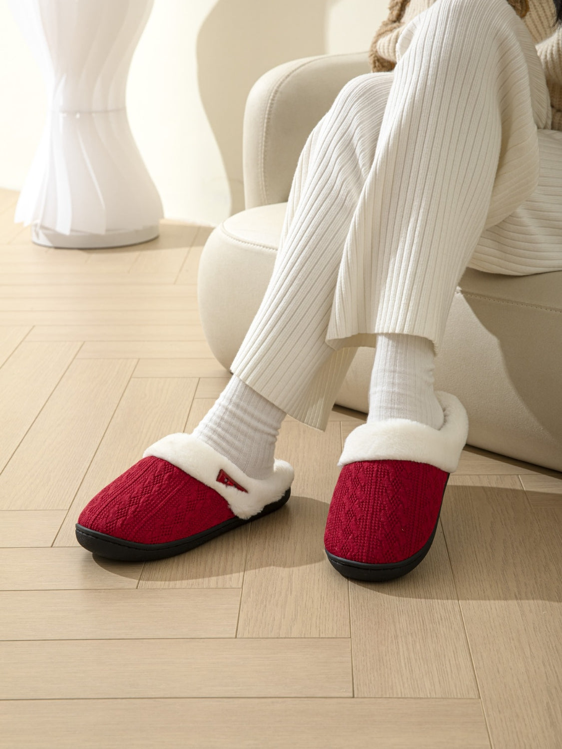Horn Buckle Furry Texture Flat Slippers Trandify Deal