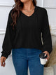 Plus Size Drawstring Dropped Shoulder Hooded T-Shirt Trandify deal