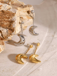 Stainless Steel Moon Dangle Earrings Trandify Deal