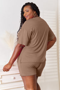 Basic Bae Full Size Soft Rayon Half Sleeve Top and Shorts Set Trandify Deal