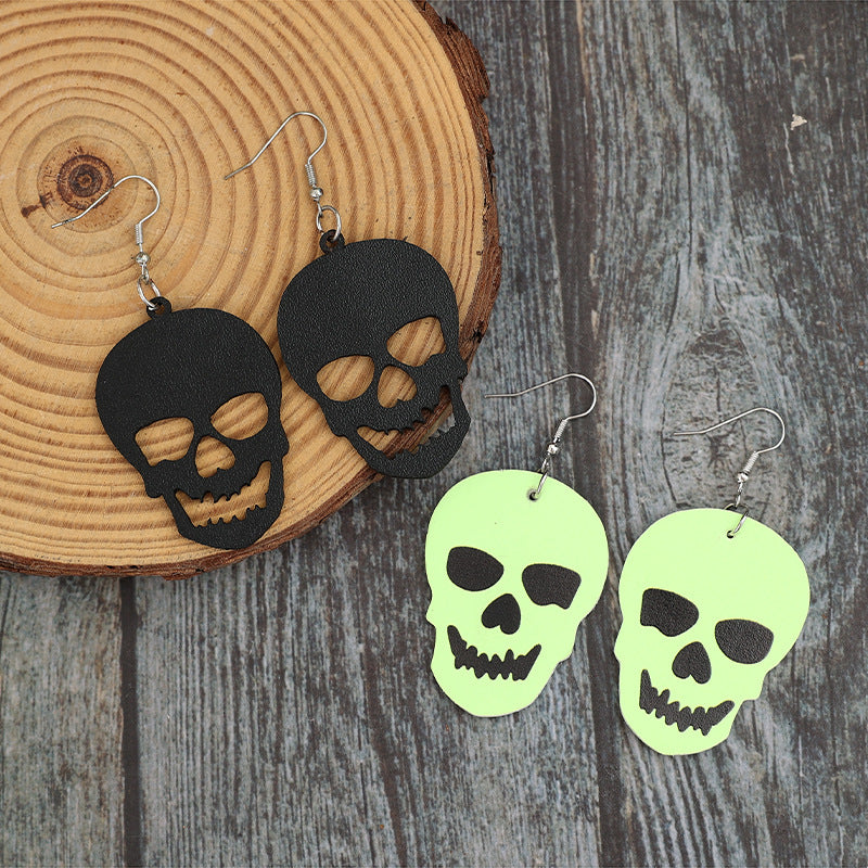 2 Piece PU Leather Skull Dangle Earrings Trandify Deal