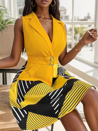 Perfee Collared Neck Sleeveless Mini Dress Trandify deal