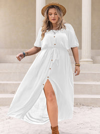 Plus Size Round Neck Half Sleeve Dress Trandify deal