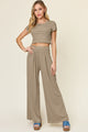 Double Take Full Size Round Neck Top and Pants Set Trandify deal