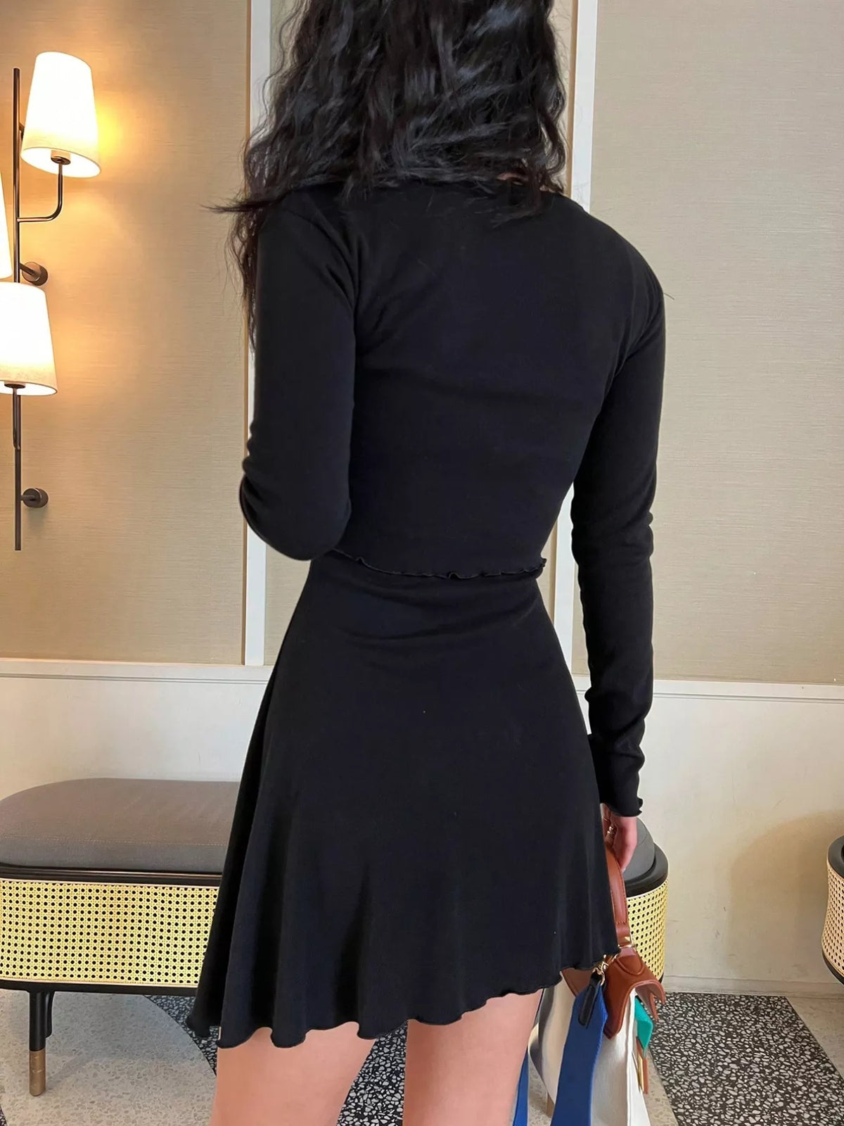V-Neck Cami Dress & Cardigan Set | Casual Outfit