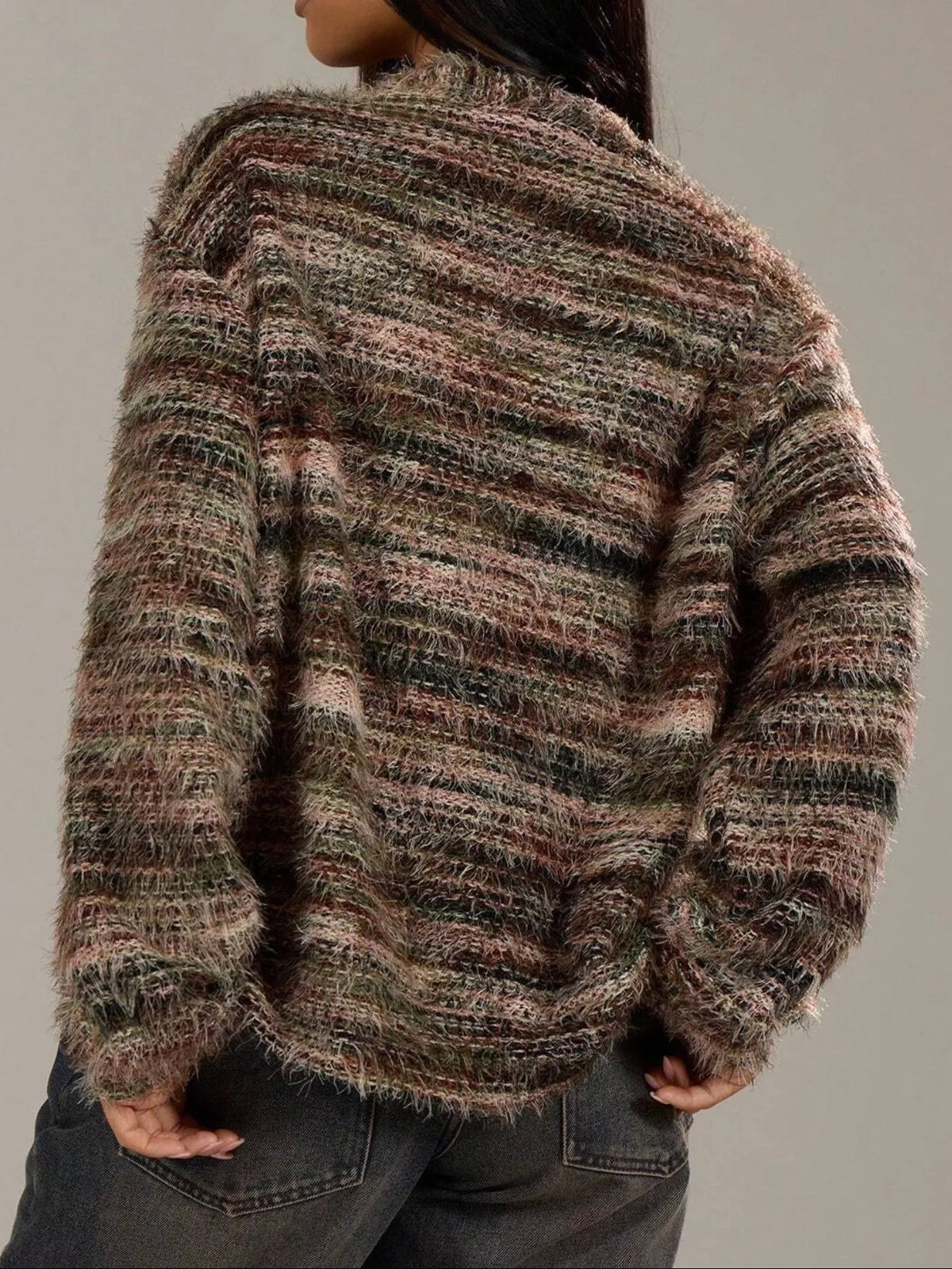 Chunky Knit V-Neck Button Cardigan | Oversized Comfort