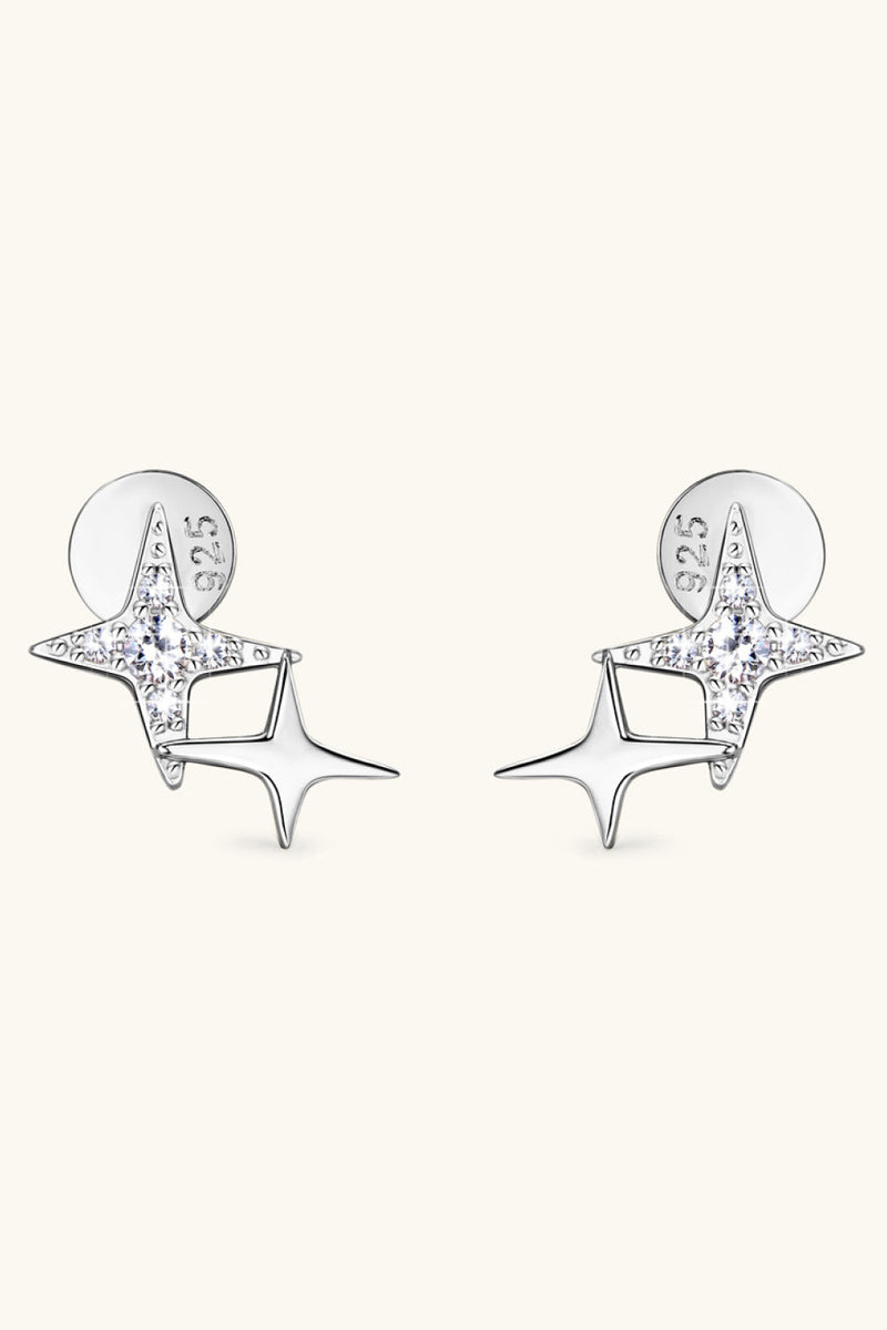 Moissanite 925 Sterling Silver Star Shape Earrings Trandify Deal