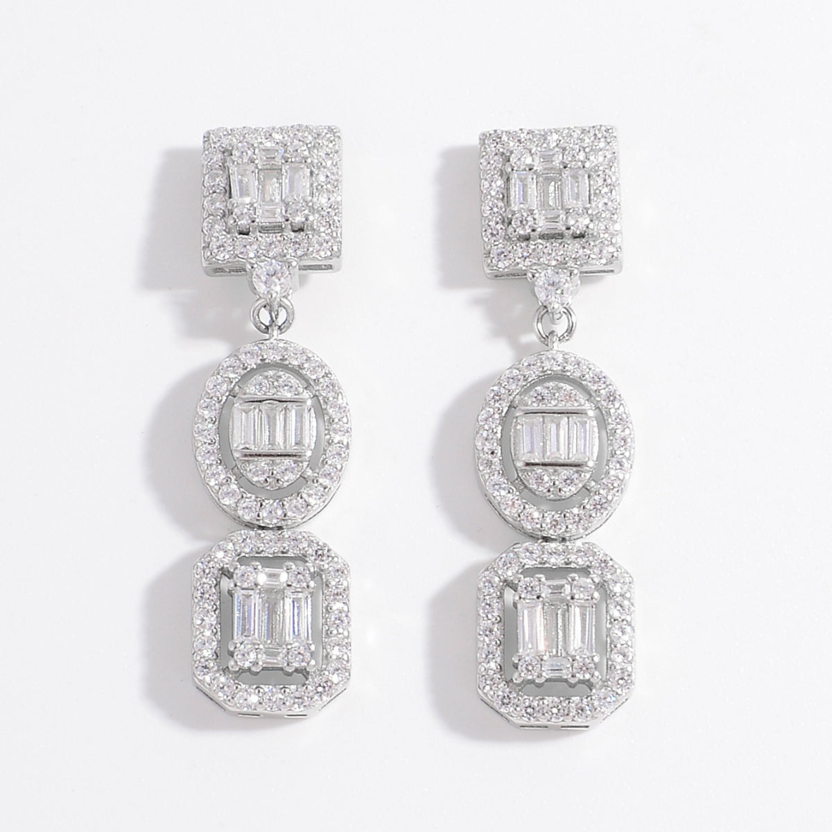 925 Sterling Silver Inlaid Zircon Earrings Trandify Deal