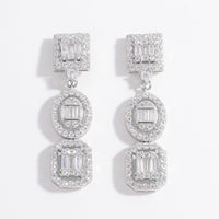 925 Sterling Silver Inlaid Zircon Earrings Trandify Deal