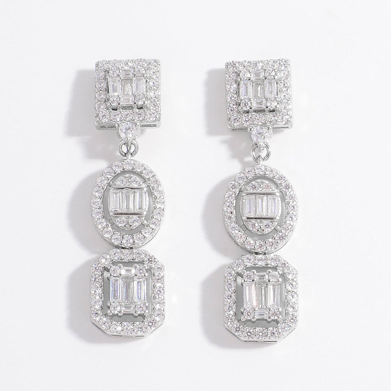 925 Sterling Silver Inlaid Zircon Earrings Trandify Deal
