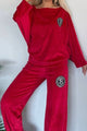 Full Size Boat Neck Long Sleeve Top and Pants Set Trandify deal