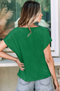 Cowl Neck Short Sleeve T-Shirt Trandify deal