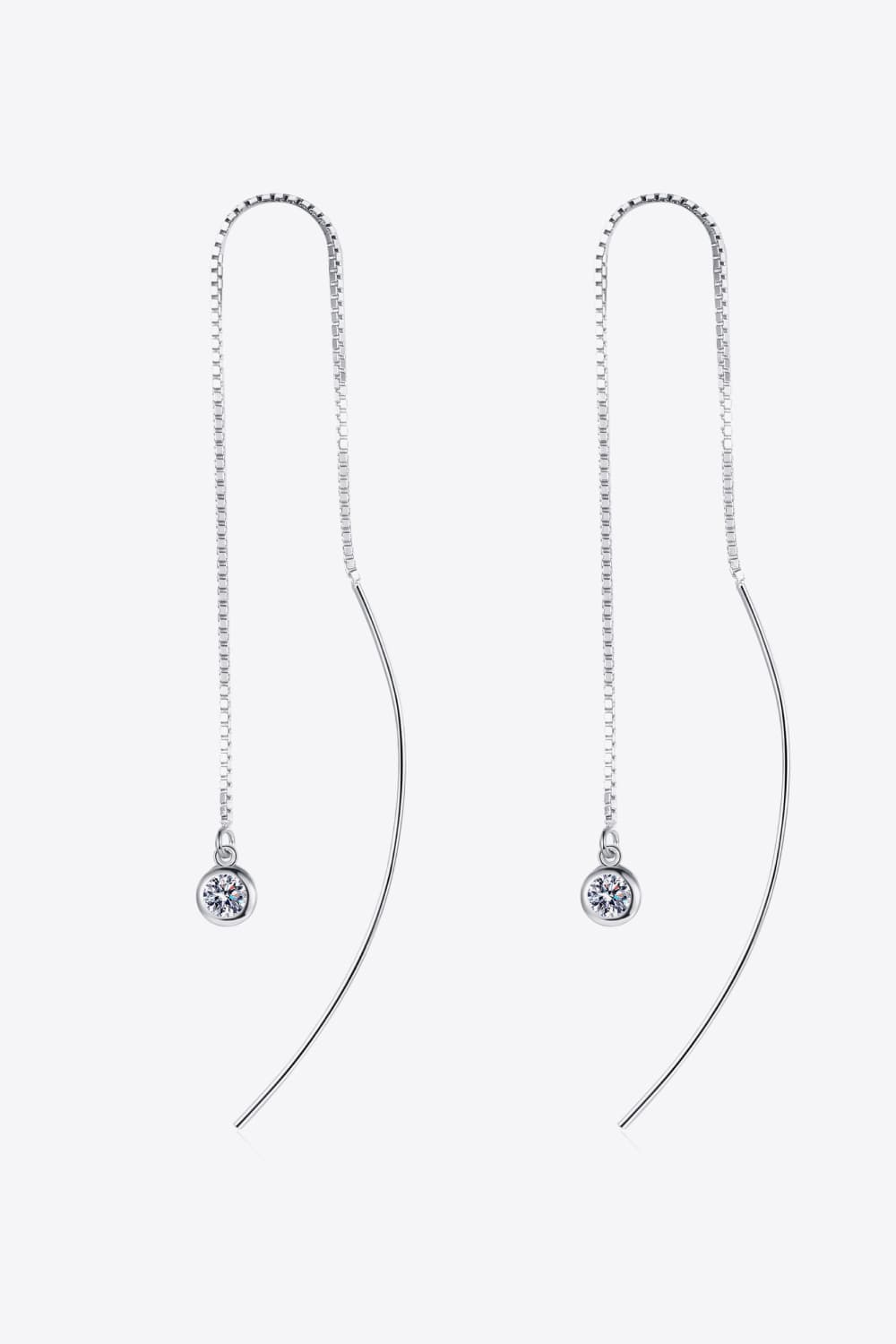 Moissanite 925 Sterling Silver Threader Earrings Trandify Deal