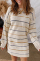 Oversized Sweater Dress | Striped Casual Tunic | Cozy Acrylic Knit