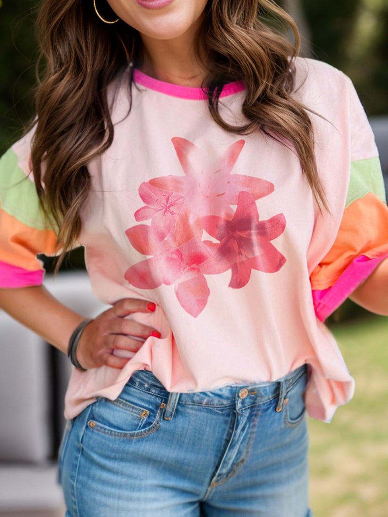 Graphic Round Neck Half Sleeve T-Shirt Trandify Deal