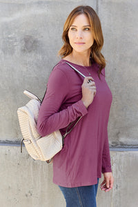 Basic Bae Full Size Round Neck Long Sleeve Top Trandify Deal