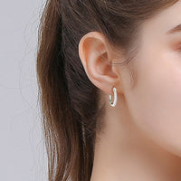925 Sterling Silver Moissanite Huggie Earrings Trandify Deal