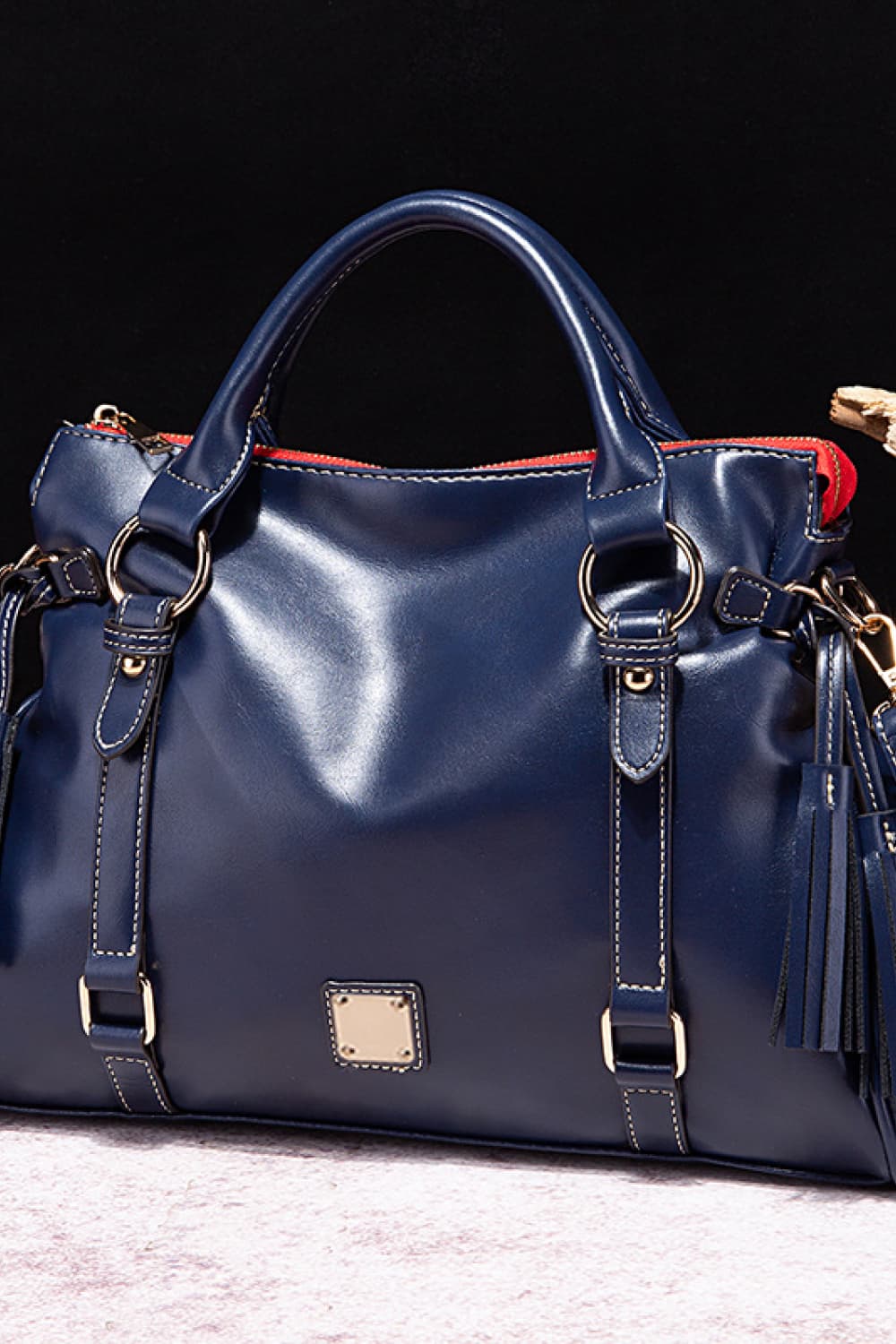 PU Leather Handbag with Tassels Trandify Deal