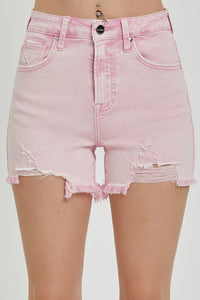 RISEN High Rise Distressed Denim Shorts Trandify deal