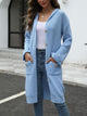 Pocketed Button Up Long Sleeve Hooded Cardigan Trandify Deal