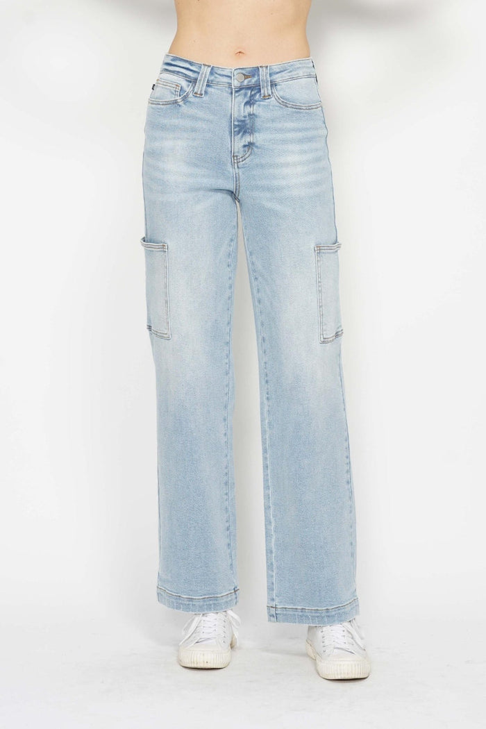 Judy Blue Full Size High Waist Straight Cargo Jeans Trandify Deal
