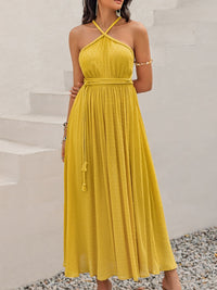 Swiss Dot Backless Sleeveless Maxi Dress Trandify Deal