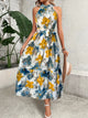 Tiered Printed Mock Neck Sleeveless Dress Trandify deal