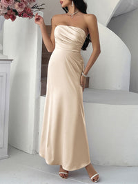 Women’s sexy ruched tube maxi dress for summer 2024 | TrandifyDeal USA