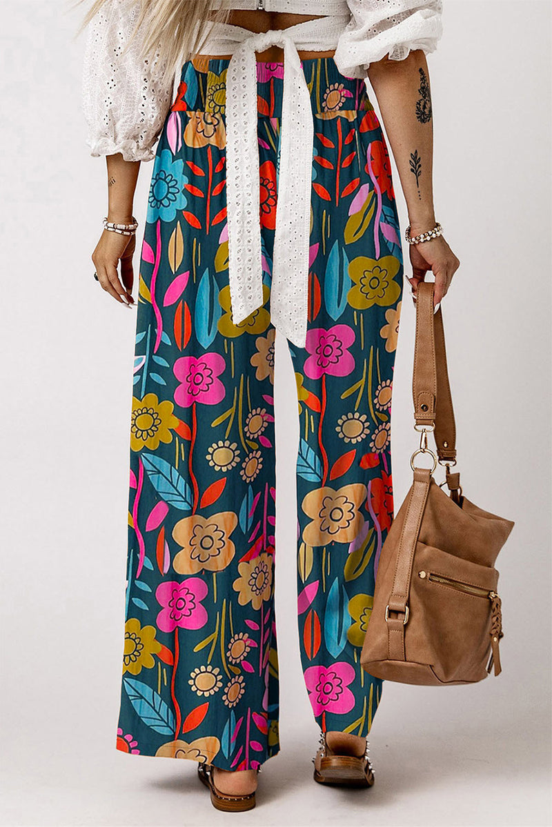 Printed High Waist Wide Leg Pants Trandify deal