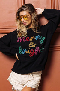 BiBi Tinsel Christmas Sweater | Embroidered Holiday Wear