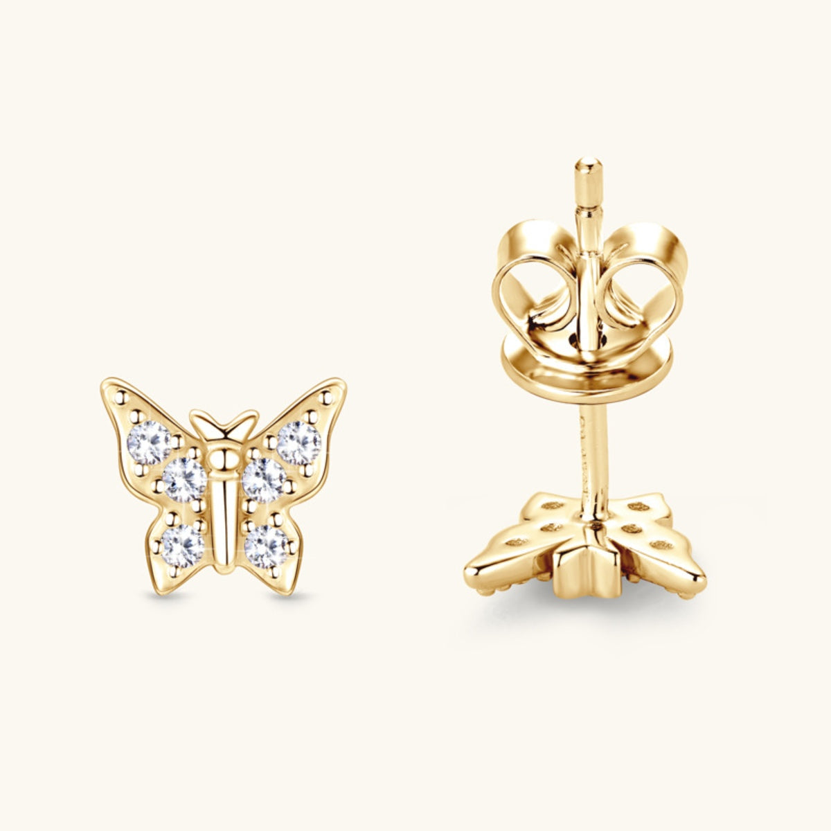 Moissanite 925 Sterling Silver Butterfly Stud Earrings Trandify Deal