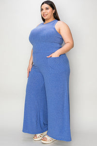 Basic Bae Full Size Ribbed Tank and Wide Leg Pants Set Trandify Deal