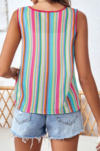 Striped Wide Strap Tank Trandify deal