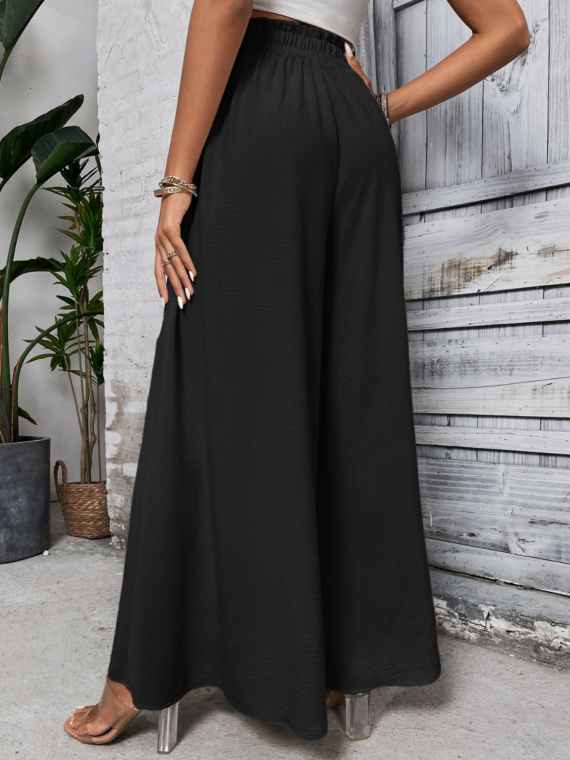 Tied High Waist Wide Leg Pants Trandify deal