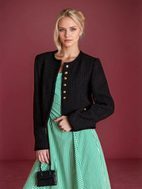Women’s Button-Up Long Sleeve Textured Blouse for Fall Fashion – Casual & Office Wear